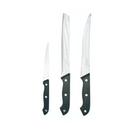 Juego de 3 cuchillos surtidos con mango negro