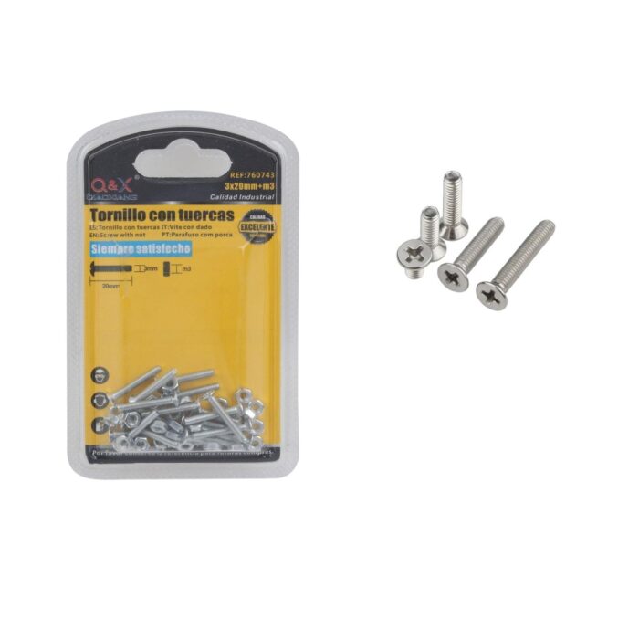 f1577b01-7871-4ffd-8f89-59933c9ef42c.jpg Perno Cruzado Con Tuerca 3*20+M3 - Imagen 1