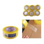 Cinta adhesiva transparente amarilla de 4.5 cm x 120 m