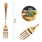 Tenedor para pescado con mango redondo de oro rosa 3PCS - Imagen 2