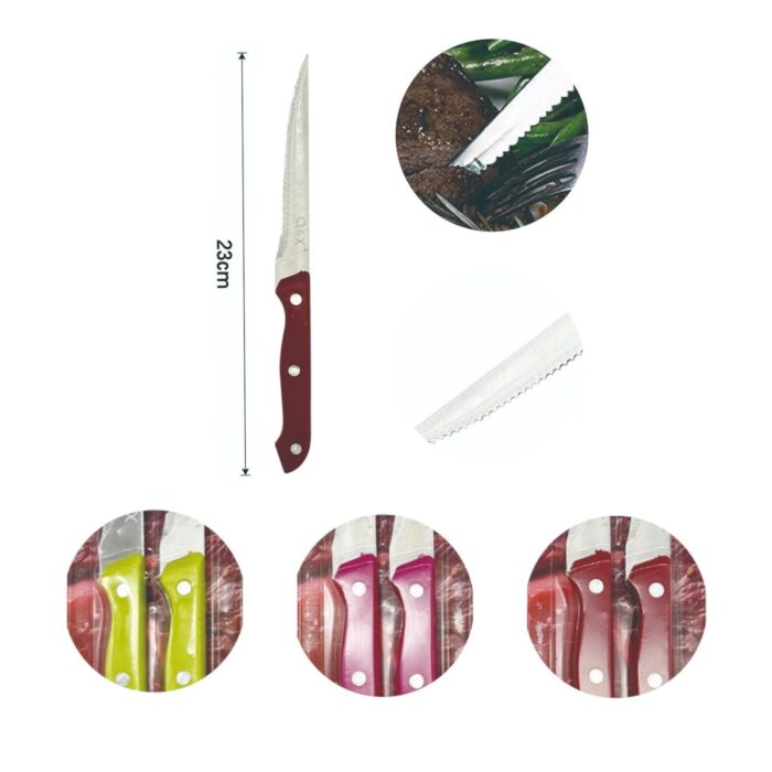 fd34dc7e-05c7-46be-82c1-94ad6e7ed586.jpg Juego de 2 cuchillos de carne con filo dentado y mango de colores - Imagen 3