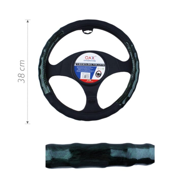 Funda de volante de madera y cuero perforado para un estilo elegante - Imagen 2