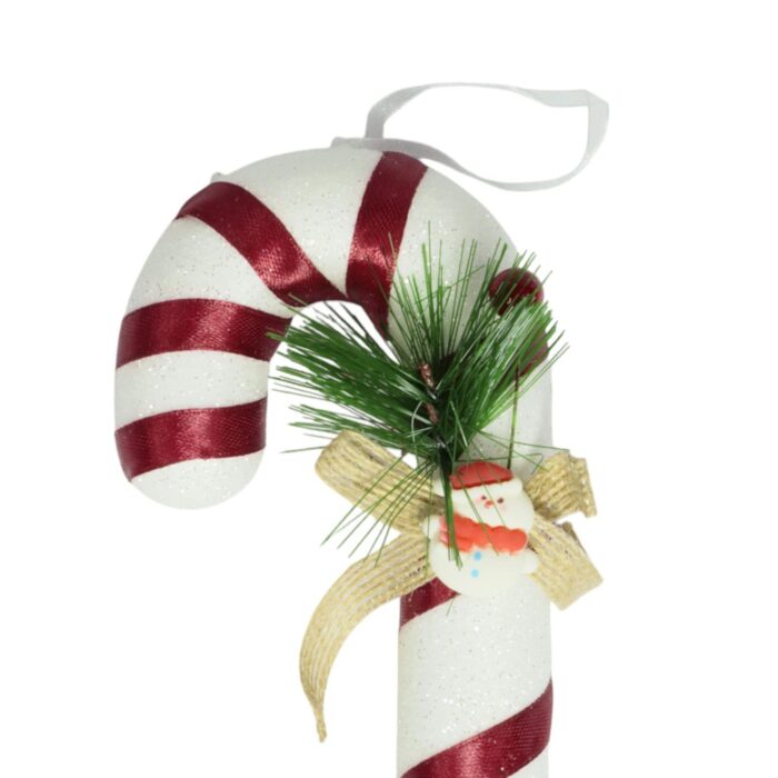 Colgante Bastón Navideño con Santa Claus y Brillos - Imagen 2