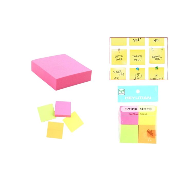 62352144 Notas Post-It 3*3 Fluorescentes 4 Piezas - Imagen 1