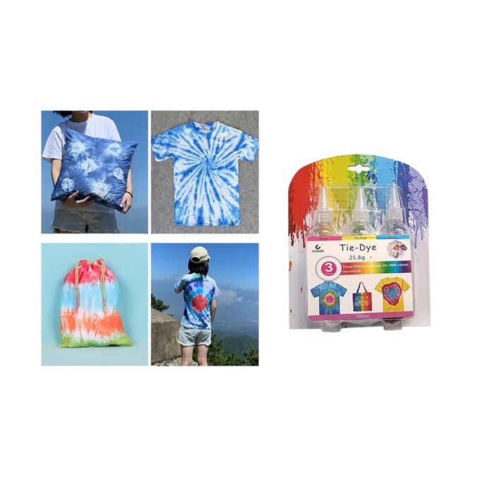 Juego De Pintura Teñida Anudada De 3 Colores. - Imagen 1