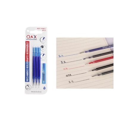 2550-2 Recambio De Bol¨ªgrafo De Gel Totalmente Absorbible Y Borrable 3Uds Azul