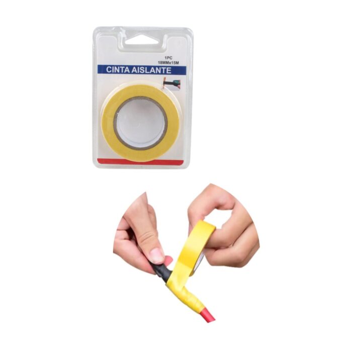 62343127 Cinta aislante amarilla 1.8cm x 15m (1 pieza) - Imagen 2
