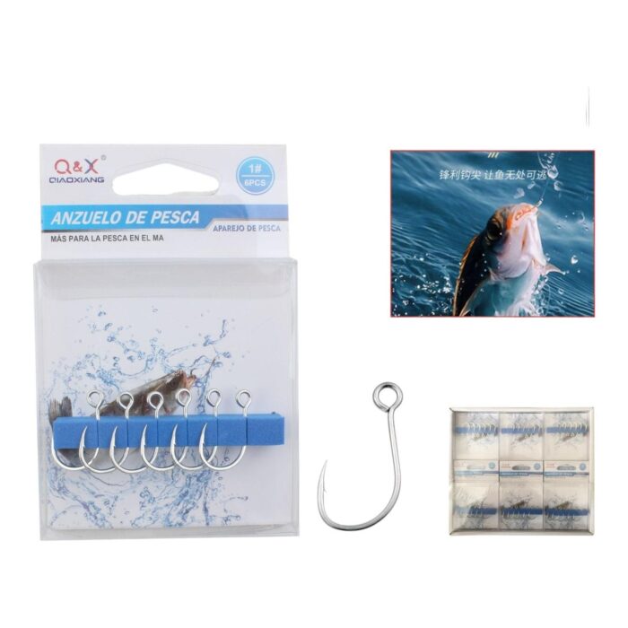 Gancho De Ojo Grande Luya 1# 6Pc - Imagen 1