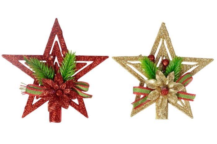 Estrella Para Pino Navideño 15cm Decoración Brillante - Imagen 1