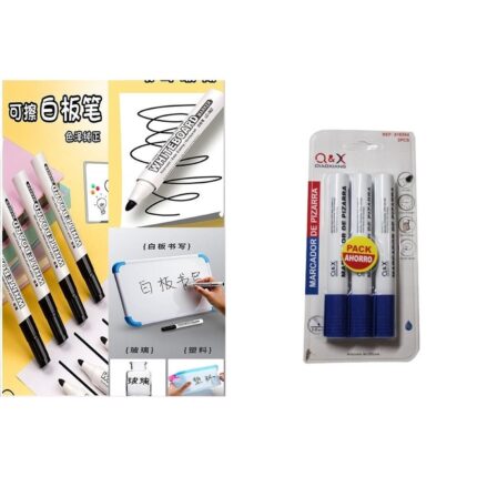 Pack 3 Marcadores De Pizarra Azul 3,0Mm