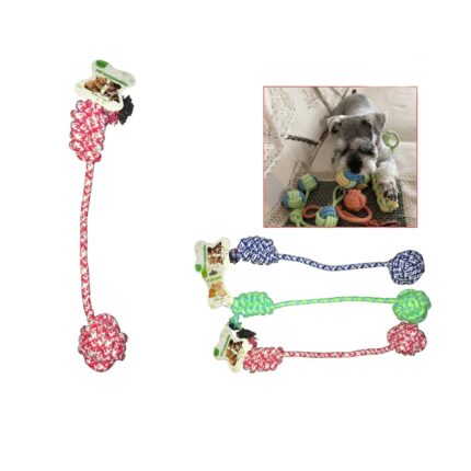 A3636 - Juguete De Cuerda De Cordel Para Mascota Con Bola Colgante De Pez