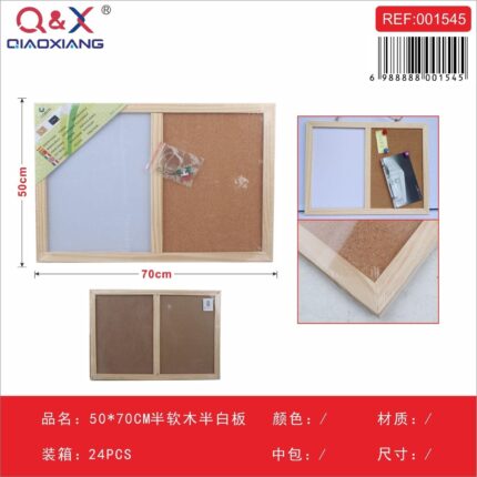 50*70Cm Mitad Corcho Y Mitad Pizarra Blanca
