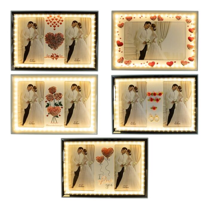 63517660 Marco de fotos horizontal Matrimonio 22x31.7cm (luz LED USB) - Imagen 1