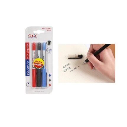 Pack 3 Boligrafos De Tinta Liquida