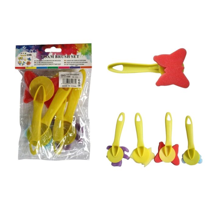 Pinceles Esponja Animales 4 Piezas - Imagen 1