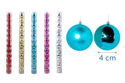 Bolas de Navidad 4 cm 12/u 2 diseños