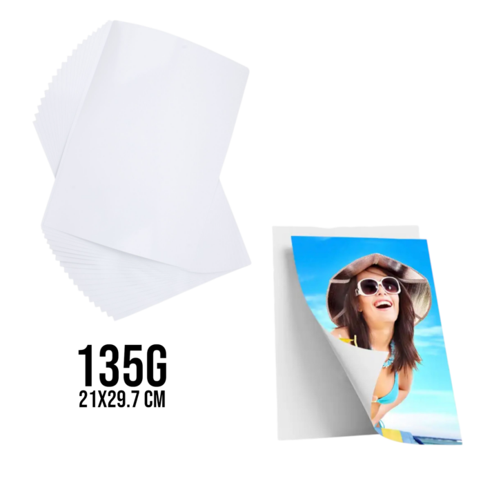 Papel Fotográfico Adhesivo De Alto Brillo De 135 G, Bolsa De Color, A4 20 Hojas - Imagen 1