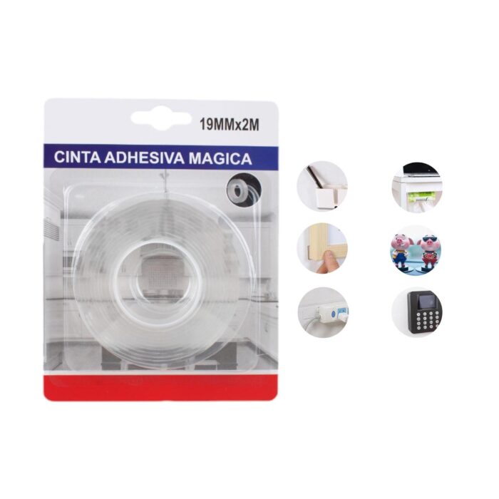 62343633 Cinta adhesiva nano transparente 1.9cm x 2m (grosor 2mm) - Imagen 2