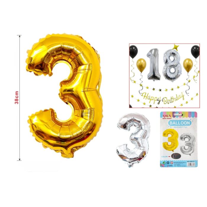 16 Pulgadas De Oro Y Plata N¨²mero 3 Mezclado De Una Pieza - Imagen 1