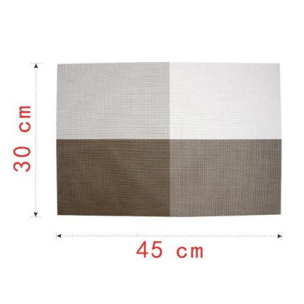 Juego de 6 individuales rectangulares con diseño de cuadros, 30x45 cm