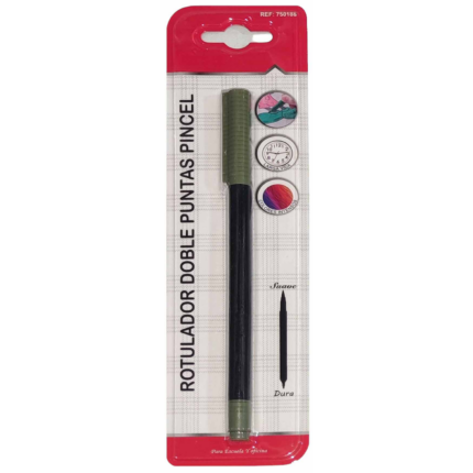 Rotulador doble punta gris cemento