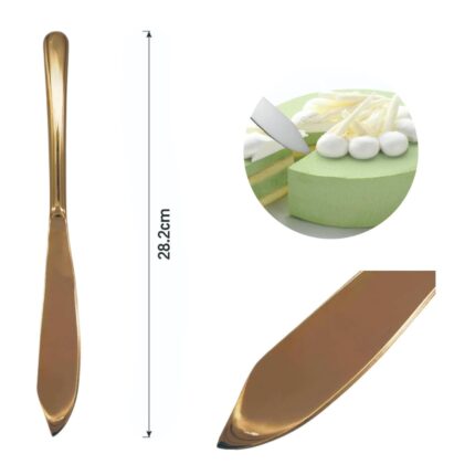 Cuchillo para pastel con mango redondo de oro rosa 1PC
