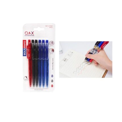 2921-3 Bol¨ªgrafo Simple De Succi¨®n Total 1,0 Mm 6 Piezas Azul 3 Negro 2 Rojo 1