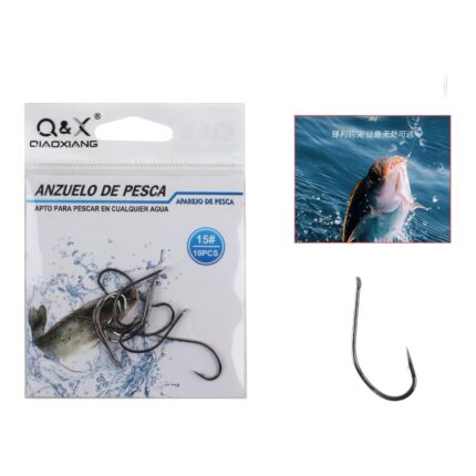 Anzuelo De Pesca Maruyo Ring 15# 8Pcs (Niquel Negro)