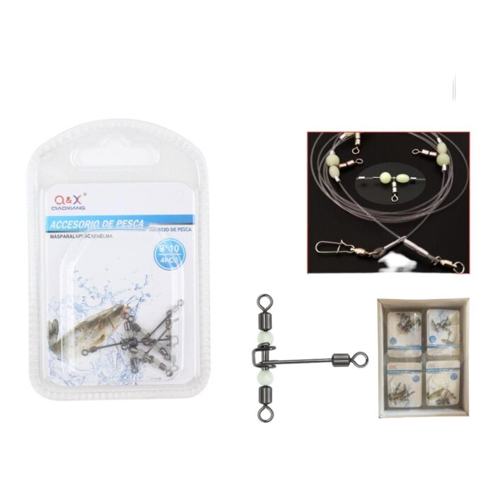 (Accesorios Para Aparejos De Pesca) Horquillas Estilo Americano Con Perlas Luminosas 8*10 4 Uds. - Imagen 1