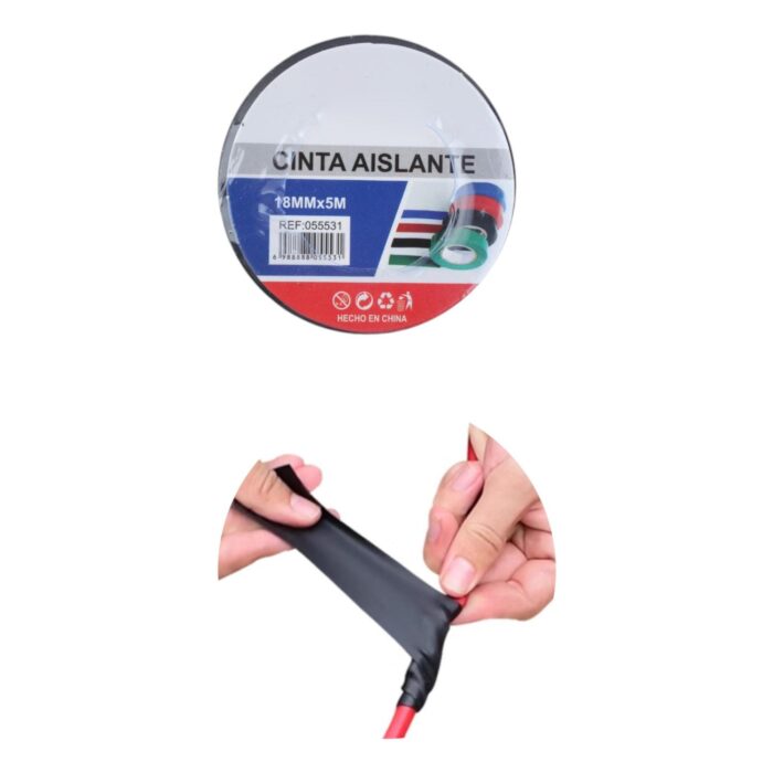 62343082 Cinta aislante negra en blister 1.8cm x 5m (10 piezas) - Imagen 2
