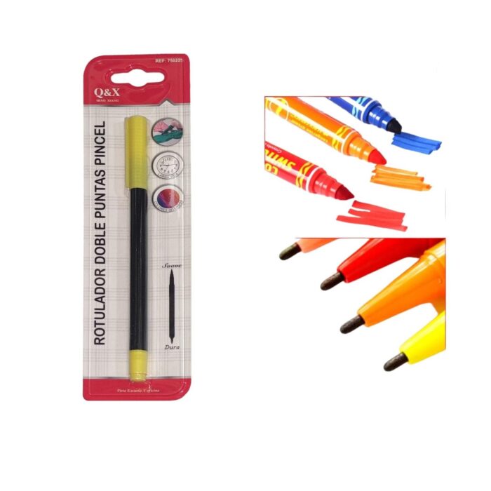 62956207 Rotulador Doble Punta Amarillo - Imagen 1