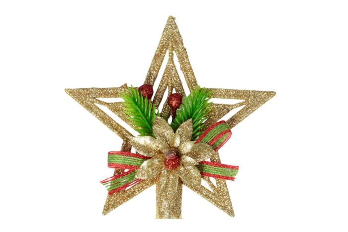Estrella Para Pino Navideño 15cm Decoración Brillante - Imagen 2