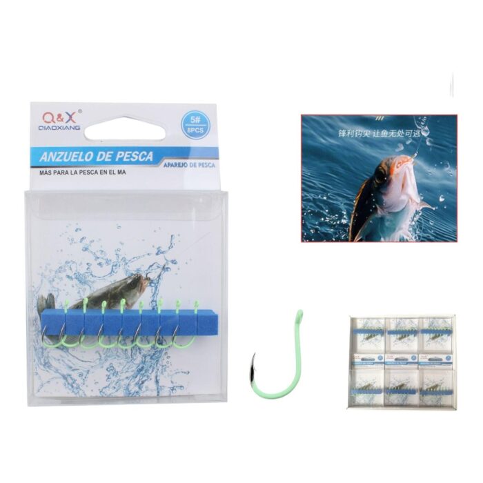 62352921 Gancho Y Bucle Luminoso Qianyou 5# 8Pz - Imagen 1