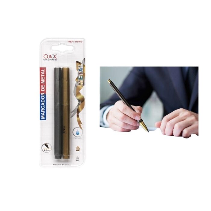 62334231 2314 Bol¨ªgrafo Met¨¢lico De Succi¨®n Total 2 Piezas Dorado Y Plateado - Imagen 1