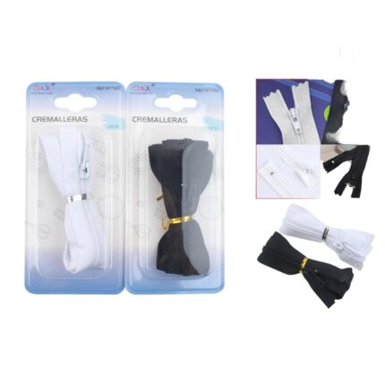 Bolsa Mediana Cremallera Nylon 60Cm Negro 6 Blanco 6