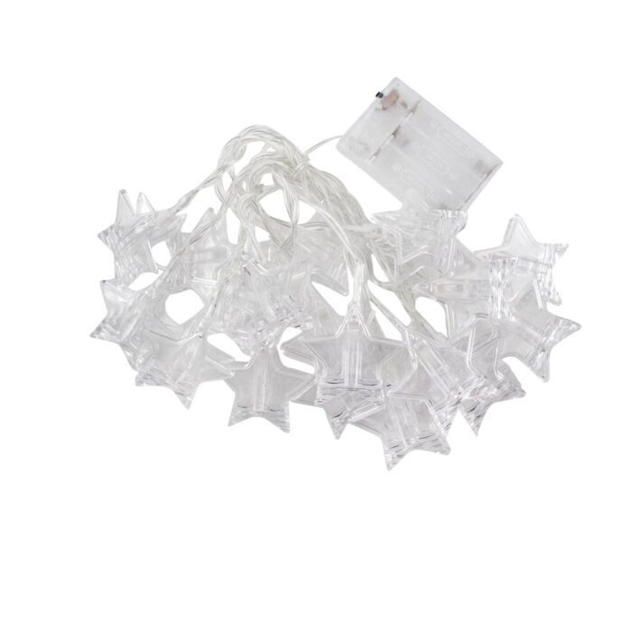 3 Pilas, Cable Transparente De Larga Duraci¨®n, 4 Metros, 20 Luces, M¨¢s Clip De Cinco Estrellas, Lu - Imagen 1