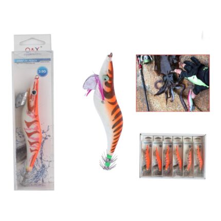 Cebo Madera Camarones Luminoso Naranja 3.0G