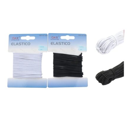 Banda El¨¢stica Redonda 3.0Mm*3M Blanco Y Negro