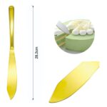 Cuchillo para pastel con mango redondo dorado 1PC - Imagen 2