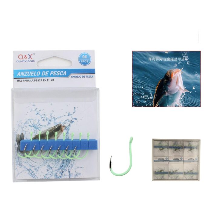 60363511 Gancho Y Bucle Luminoso Qianyou 9# 8Pz - Imagen 1