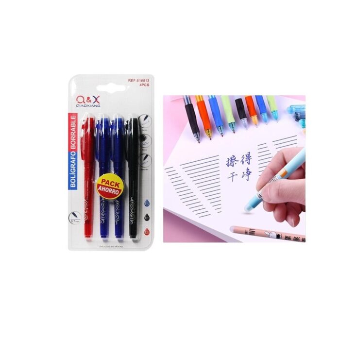 62334221 2316 Bol¨ªgrafo De Gel Totalmente Absorbible Y Borrable 4Uds2 Azul 1 Negro 1 Rojo - Imagen 1