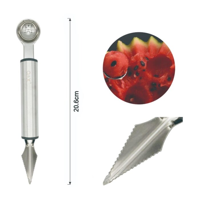 62704349 TXM29-113 Cuchara y cuchillo para frutas con mango ovalado 20.6X3CM - Imagen 3