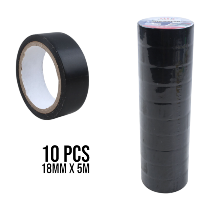 62343081 Cinta aislante negra en blister 1.8cm x 5m (10 piezas) - Imagen 1