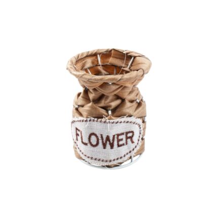 Cesta tejida decorativa rústica 9H654 (8*10 cm)