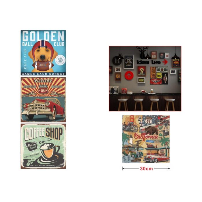 Cuadro de hojalata vintage 30x30 cm - Imagen 2