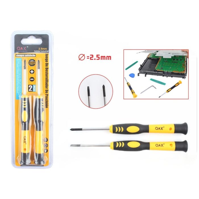 62352665 2 Destornilladores Con Mango Bicolor Amarillo Y Negro De 2,5Pulgada+/-Pulgada - Imagen 1