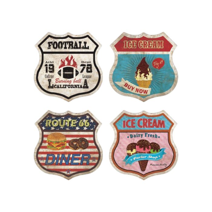 Cuadro vintage de hojalata Ruta 66 30x30 cm - Imagen 1