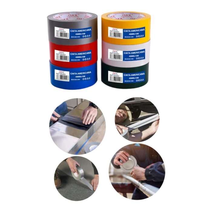 Cinta adhesiva de tela 4.8cm x 10m de colores - Imagen 2