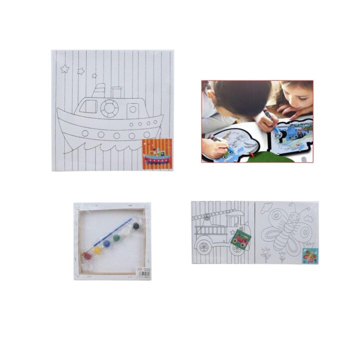 62333438 Marco De Lienzo Lineal + 3 Pinturas Combinadas + 1 Pincel 11*11 - Imagen 1