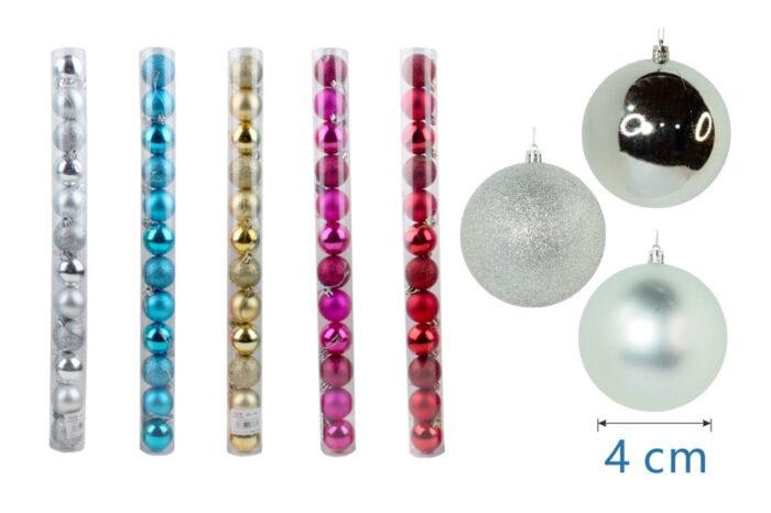 60699622 Bolas de Navidad 4cm 12/u 3 diseños - Imagen 1